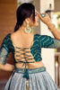 Adorable Teal Blue Chinon Designer Lehenga Choli Set with Sequin Work and Matching Dupatta