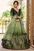 Gorgeous Olive Green Chinon Designer Lehenga Choli Set with Sequin Work and Matching Dupatta