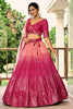 Lovely Rani Pink Chinon Designer Lehenga Choli Set with Sequin Work and Matching Dupatta