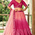 Lovely Rani Pink Chinon Designer Lehenga Choli Set with Sequin Work and Matching Dupatta