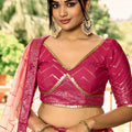 Lovely Rani Pink Chinon Designer Lehenga Choli Set with Sequin Work and Matching Dupatta