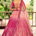 Lovely Rani Pink Chinon Designer Lehenga Choli Set with Sequin Work and Matching Dupatta