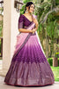 Beautiful Purple Chinon Designer Lehenga Choli Set with Sequin Work and Matching Dupatta