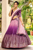 Beautiful Purple Chinon Designer Lehenga Choli Set with Sequin Work and Matching Dupatta