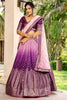 Beautiful Purple Chinon Designer Lehenga Choli Set with Sequin Work and Matching Dupatta