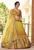 Elegant Mustard Yellow Chinon Designer Lehenga Choli Set with Sequin Work and Matching Dupatta
