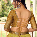 Elegant Mustard Yellow Chinon Designer Lehenga Choli Set with Sequin Work and Matching Dupatta