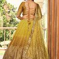 Elegant Mustard Yellow Chinon Designer Lehenga Choli Set with Sequin Work and Matching Dupatta