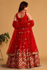 Stunning Red Georgette Designer Lehenga Choli with Embroidery Work and Matching Dupatta