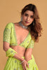 Gorgeous Lime Green Georgette Designer Lehenga Choli with Embroidery Work and Matching Dupatta