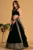 Elegant Black Georgette Designer Lehenga Choli with Embroidery Work and Matching Dupatta