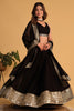 Elegant Black Georgette Designer Lehenga Choli with Embroidery Work and Matching Dupatta