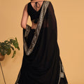 Elegant Black Georgette Designer Lehenga Choli with Embroidery Work and Matching Dupatta