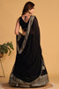 Elegant Black Georgette Designer Lehenga Choli with Embroidery Work and Matching Dupatta