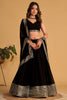Elegant Black Georgette Designer Lehenga Choli with Embroidery Work and Matching Dupatta