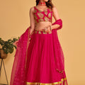 Gorgeous Rani Pink Designer Lehenga Choli with Embroidery Work and Matching Dupatta