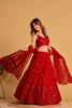 Glorious Red Georgette Designer Lehenga Choli with Embroidery Work and Matching Dupatta