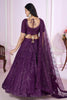 Beautiful Purple Embroidered Georgette Lehenga Choli with Soft Net Dupatta for Women