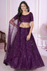 Beautiful Purple Embroidered Georgette Lehenga Choli with Soft Net Dupatta for Women
