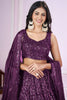 Lovely Purple Embroidered Georgette Lehenga Choli with Dupatta for Women