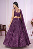Lovely Purple Embroidered Georgette Lehenga Choli with Dupatta for Women