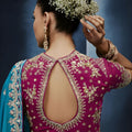Luxury Teal Blue Embroidered Saree with Designer Blouse