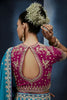 Luxury Teal Blue Embroidered Saree with Designer Blouse