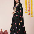 Elegant Black Rayon Mirror Work Lehenga Choli with Designer Blouse for Women
