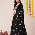 Trendy Black Rayon Mirror Work Designer Lehenga Choli with Dupatta for Women