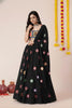 Elegant Black Rayon Mirror Work Lehenga Choli with Designer Blouse for Women