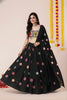 Elegant Black Rayon Mirror Work Lehenga Choli with Designer Blouse for Women