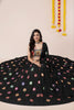 Elegant Black Rayon Mirror Work Lehenga Choli with Designer Blouse for Women