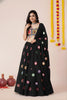 Elegant Black Rayon Mirror Work Lehenga Choli with Designer Blouse for Women