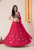 Superb Rani Pink Rayon Mirror Work Lehenga Choli with Designer Blouse for Women