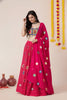 Beautiful Rani Pink Rayon Mirror Work Designer Lehenga Choli with Dupatta for Women