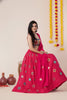 Beautiful Rani Pink Rayon Mirror Work Designer Lehenga Choli with Dupatta for Women