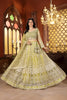 Designer Lime Green Heavy Embroidered Butterfly Net Lehenga Choli with Dupatta
