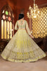 Designer Lime Green Heavy Embroidered Butterfly Net Lehenga Choli with Dupatta