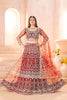 Luxurious Maroon Heavy Embroidered Butterfly Net Lehenga Choli with Dupatta