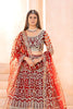 Luxurious Maroon Heavy Embroidered Butterfly Net Lehenga Choli with Dupatta