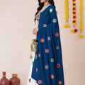 Elegant White and Royal Blue Rayon Mirror Work Designer Lehenga Choli with Dupatta for Women