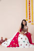 Gorgeous White and Rani Pink Rayon Mirror Work Designer Lehenga Choli with Dupatta for Women