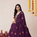 Stunning Wine Rayon Mirror Work Designer Lehenga Choli with Dupatta for Women