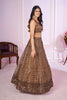 Stunning Brown Embroidered Soft Net Lehenga Choli with Dupatta for Women