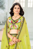 Glamorous Lime Green Georgette Designer Lehenga Choli with Embroidery Work and Dupatta for Women