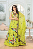 Glamorous Lime Green Georgette Designer Lehenga Choli with Embroidery Work and Dupatta for Women