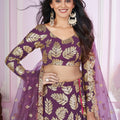 Stylish Purple Designer Georgette Lehenga Choli with Soft Net Dupatta for Women