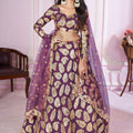 Stylish Purple Designer Georgette Lehenga Choli with Soft Net Dupatta for Women
