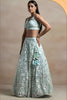 Luxury Blue Net Sequins Embroidered Bridal Lehenga Choli Designer Dupatta