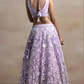 Beautiful Lavender Net Sequins Embroidered Bridal Lehenga Choli Designer Dupatta